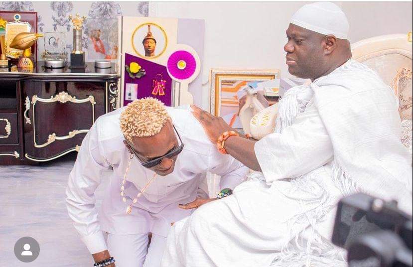 PHOTOS: BBNaija star Hermes visits Ooni of Ife